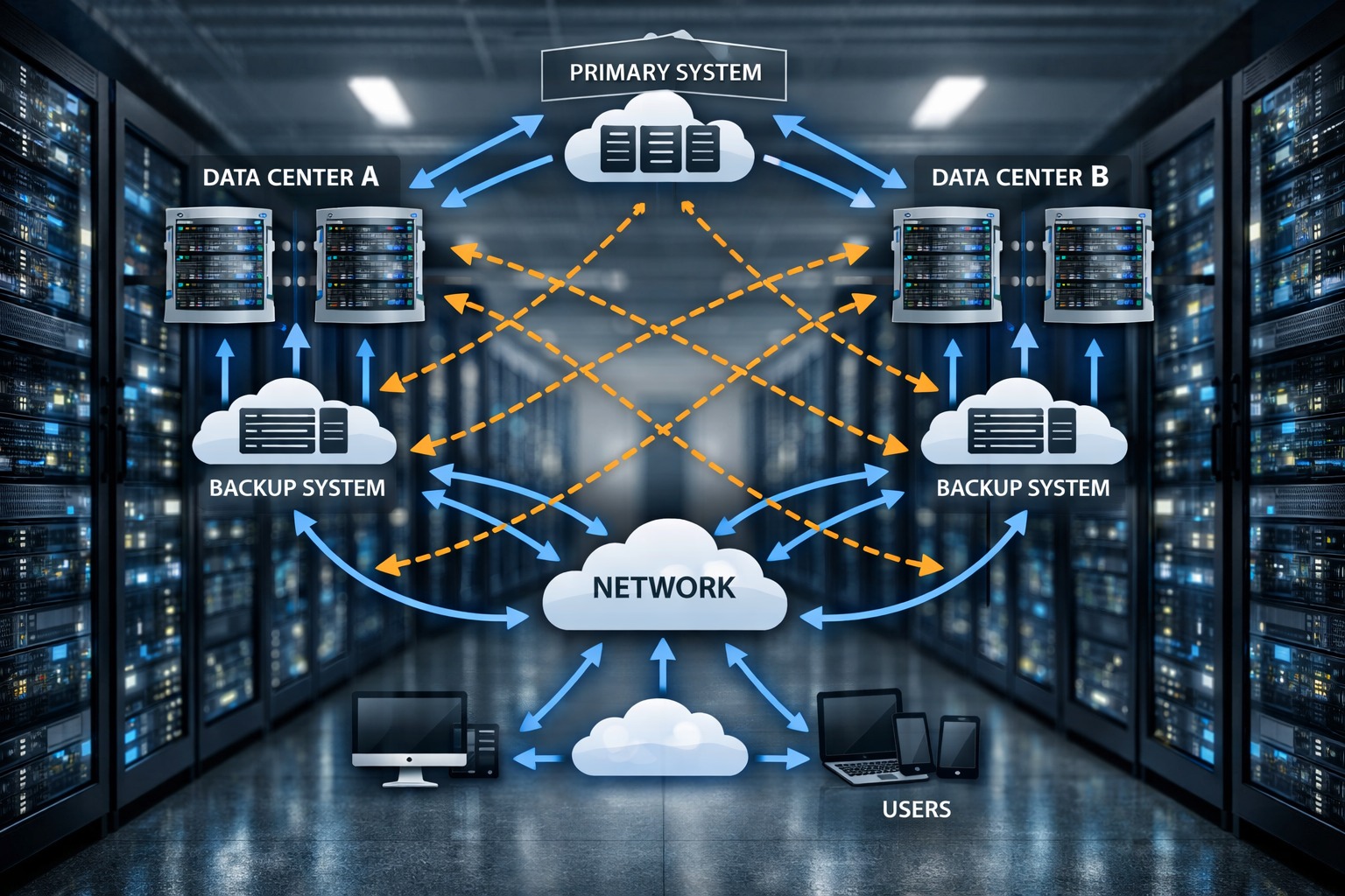 Servidores y racks en datacenter